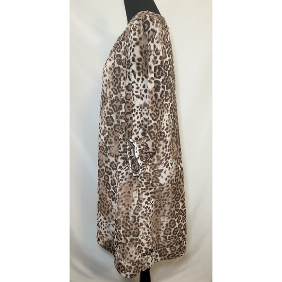 New York &‎ Company Eva Mendez Leopard Animal Print 3/4 Sleeve Dress MEDIUM - Picture 2 of 14